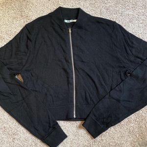 Womens Kimchi Blue Urban Outfitters Sweater Black Zip Cropped
